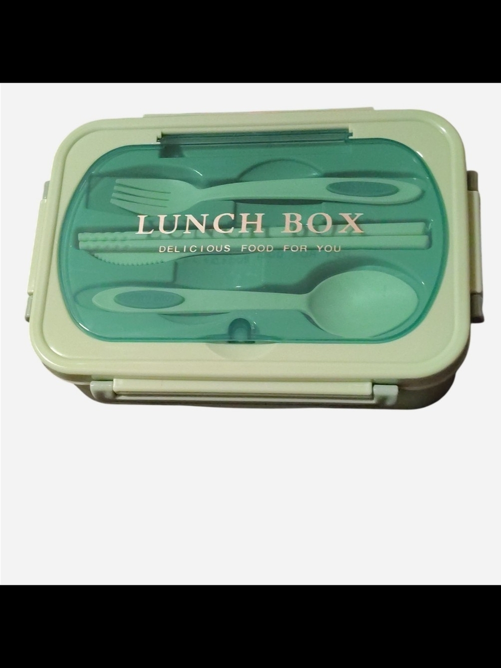 Mint Green Bento Lunch Box with Utensil Set